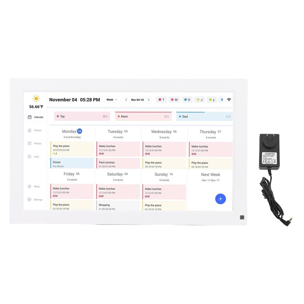 15.6 Inch Wall Planner Digital Calendar Chore Chart Smart Touchscreen Interactive Display for Family Schedules Wall