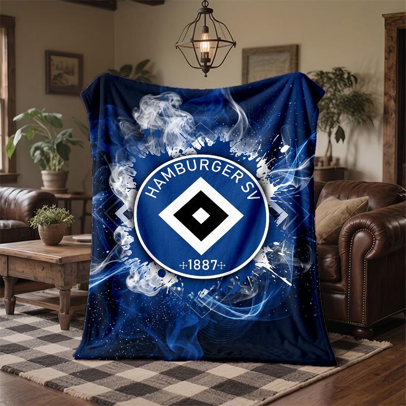 Coperta in Flanella con Stampa Calcio Hamburger SV Morbida Calda Coperta da Divano Letto per Casa Ufficio Camera da Letto