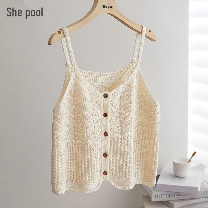 Women s Hollow Crochet Knit Camisole Top One Size