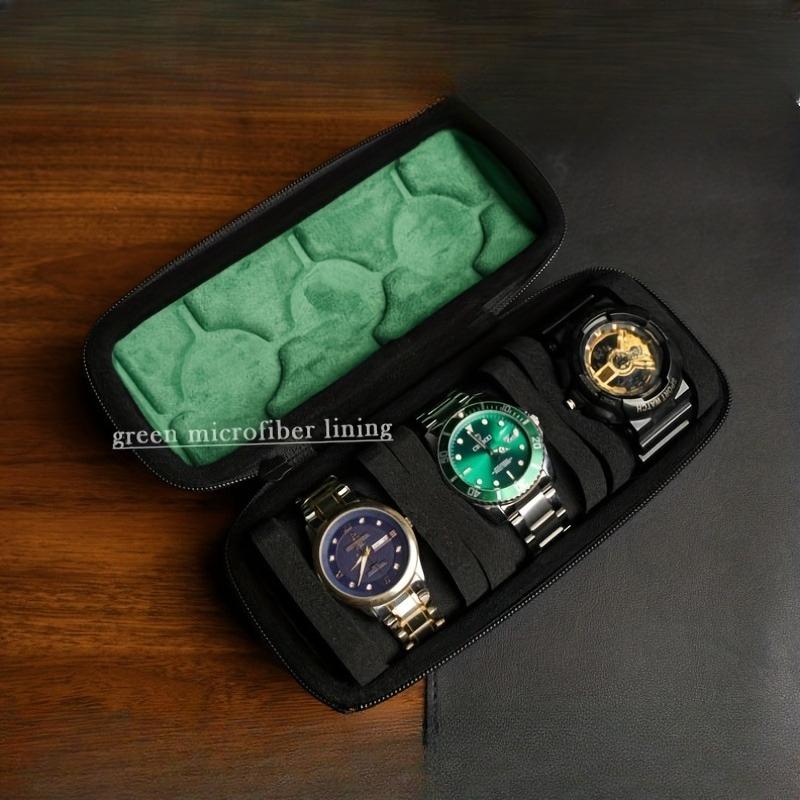 1pc Hard-Shell 3 Slots Watch Storage Case For Travel And Home Organization, With Soft Watch Pillow