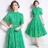 Noblewoman Lace Summer Dress: Elegant Crochet Embroidery for a Lady-like Temperament