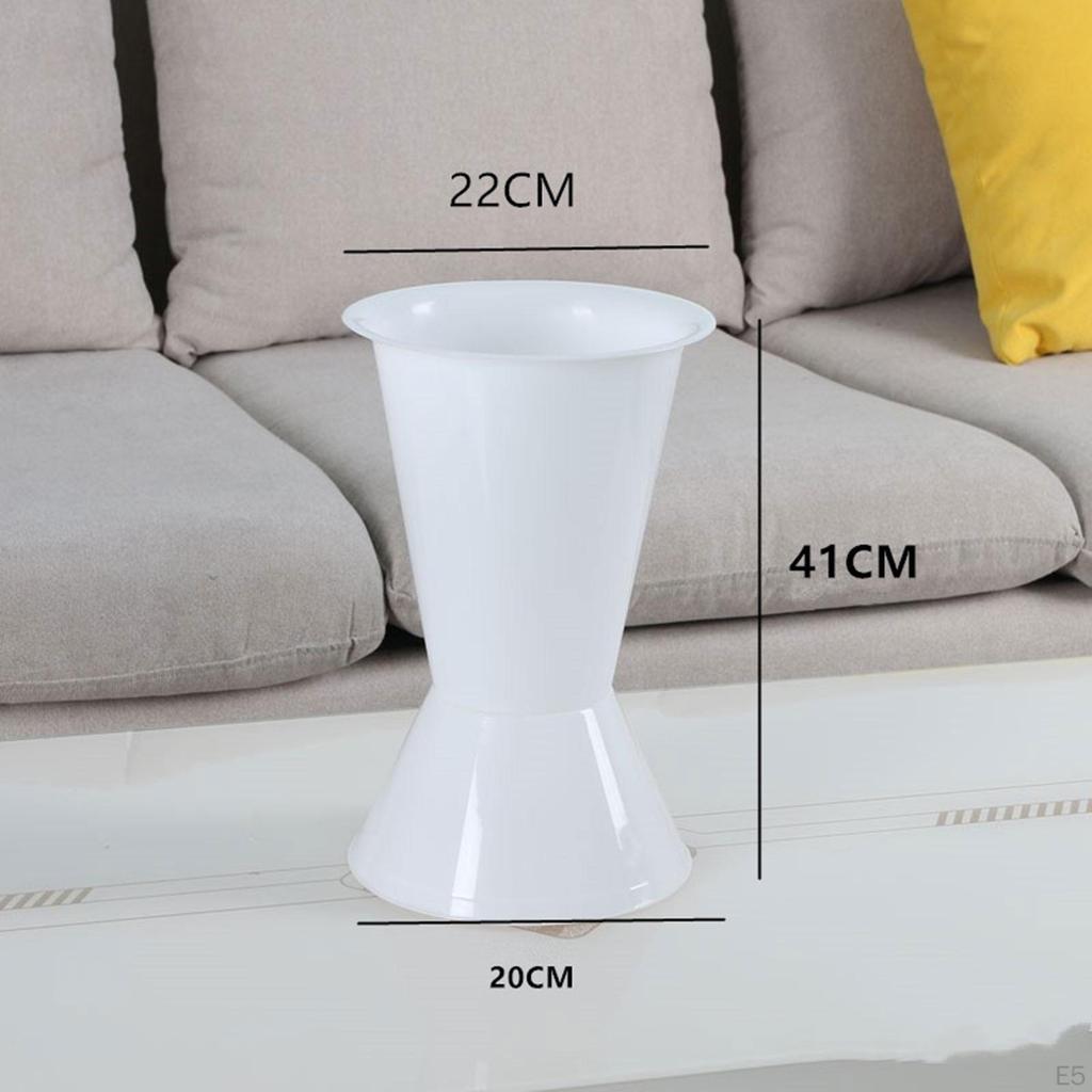 Circular Flower Bucket Vase 41cm Height Lightweight Multipurpose Accessories for Tabletop Decor 22cm