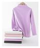 Girls' Ruffle Long-Sleeve Thermal Fleece T-Shirt - Half-High Collar, Perfect for Spring, Autumn, & Winter