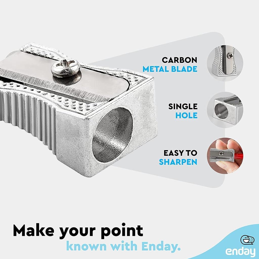 2Pcs Silver Metal Handheld Metal Mini Manual Pencil Sharpeners Silver with Single Hole Aluminum Alloy Sharpener for Standard Size Pencils Pencil