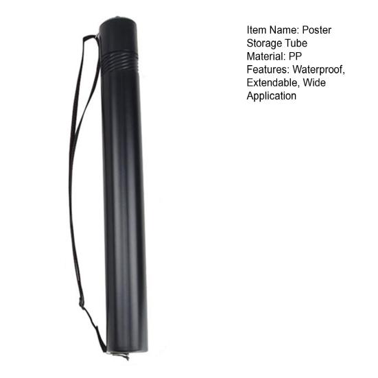 Extendable Poster Tube Painting Storage Case Expands from 19.7" To 35.4" Poster Carrier with Lid Adjustable Shoulder Strap