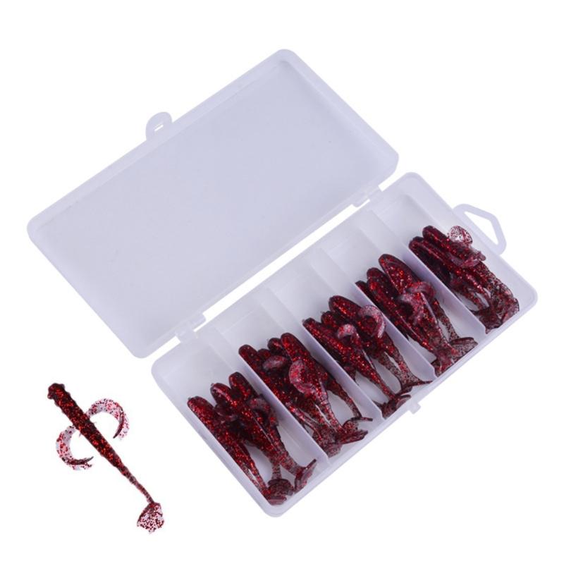 25Pcs 70mm 2.2g Fishing Lures Slow Sinking Lures Fishing Simulation Loach Lures Baits Soft Swimming Lures Fishing Baits