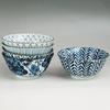 Nishikai Toki Multi-purpose Bowl Blue Pattern Variation Gift Box Included Made Japan Diameter 15.5 cm Set 5 31303