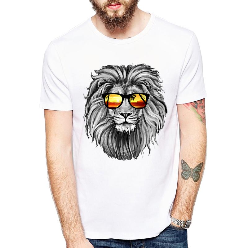 Newest 2019 Men's Fashion Animal Short Sleeve Summer lion/Wolf/Zebra Printed T-shirt Funny Tee Shirt Hipster O-neck Popular Tops