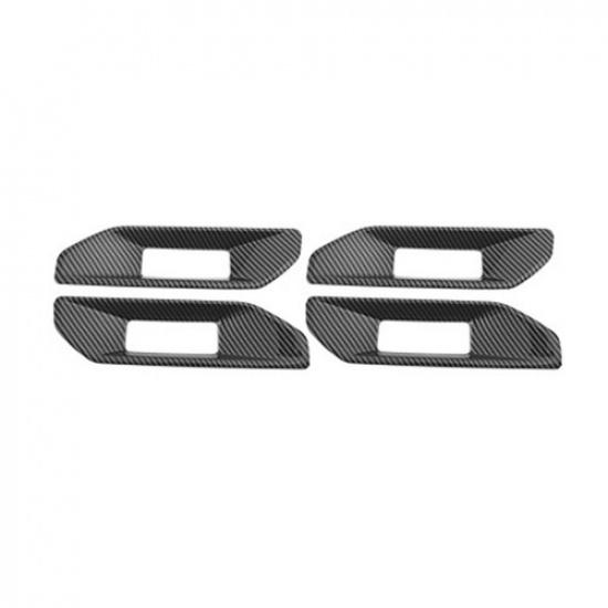 Inner Door Handle Bowl Panel Cover 4* For Ford Ranger -2024 ABS Carbon Fiber