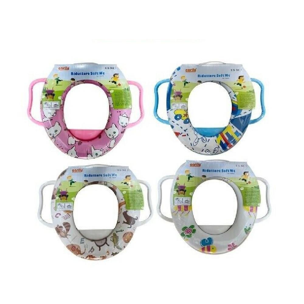 Riduttore WC Per Bambini Poupy Giallo - Con Maniglie E Schienale, Imbottito E Lavabile