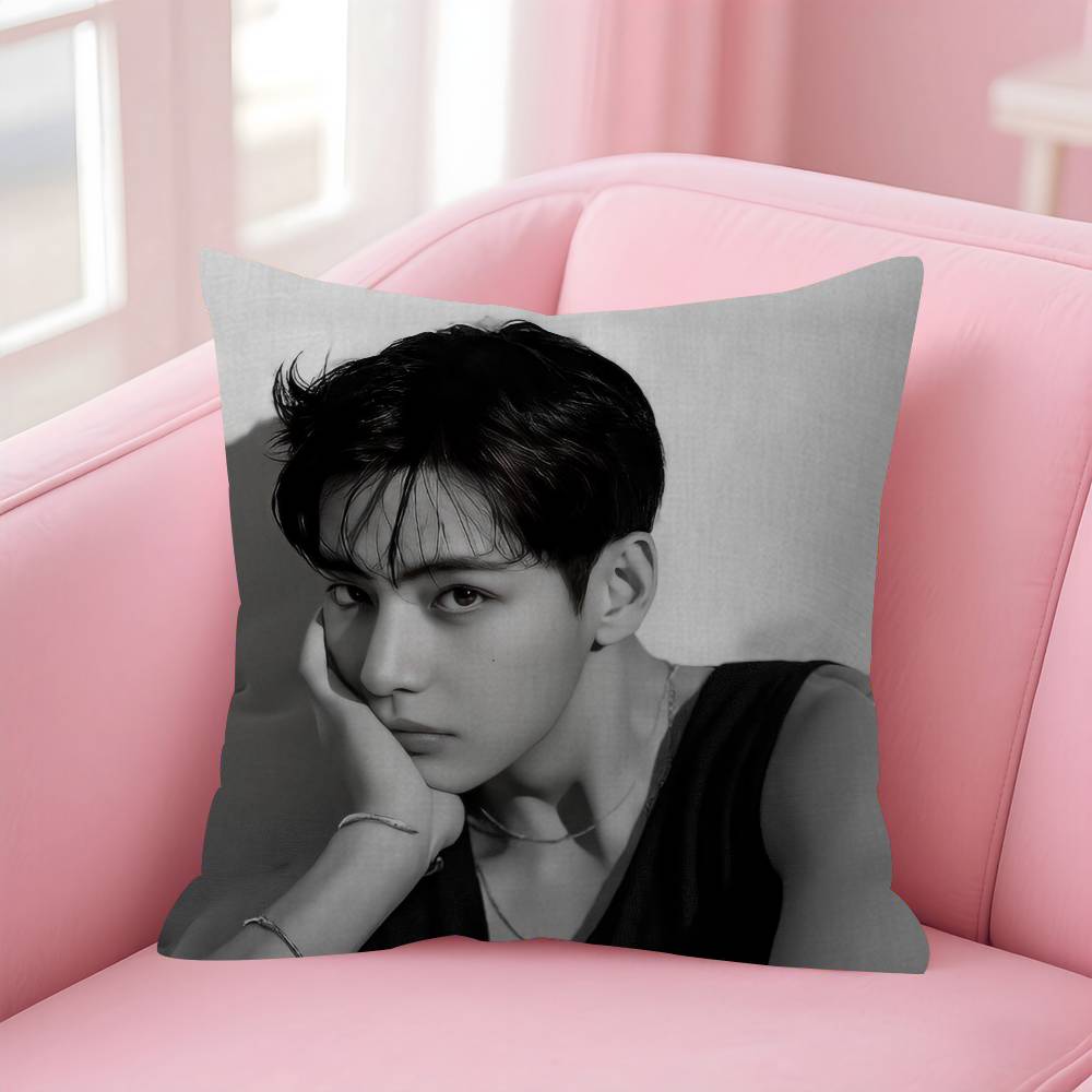 Singer Kim T-Tae-Hyung Office Cushion Pillowcase Car Cushion Cover45X45Cm Lumbar Pillowcase Sofa Pillowcover