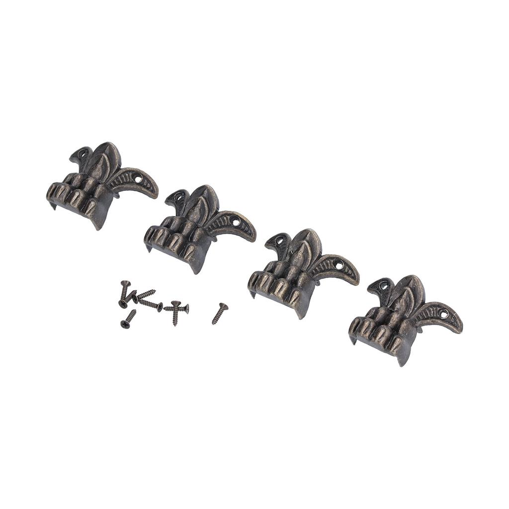 12 Stück Kistenbeine Retro Design Holzkisten Langlebiger Legierungsfußschutz mit Schraube für Weltdekoration