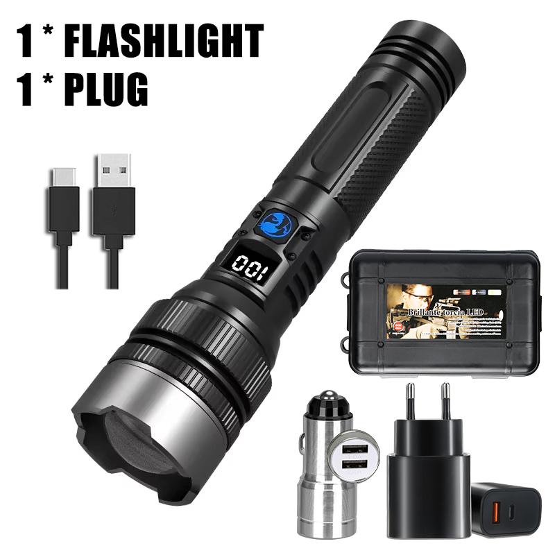 Ultra Bright Led Flashlight Rechargeable Lantern Portable Zoomable Lighting Torch Light for Outdoor Camping Fishing Cycling Lamp