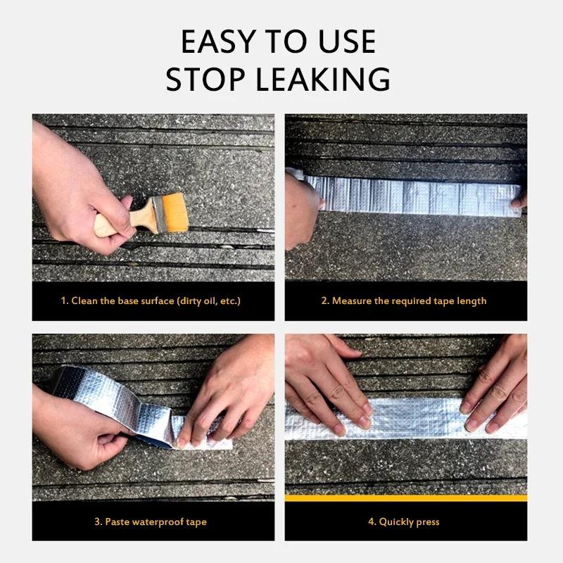 Sticky Aluminum Foil Butyl Tape Waterproof Sealant Tape High Temperature Resistant Self Adhesive Tape for Boat and Pipe Sealing