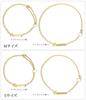 [close to me] St Special Edition Simple Stainless Steel 2-Way Pair Bracelet Anklet (S and S with Diamond Charm) Gold Matching Set