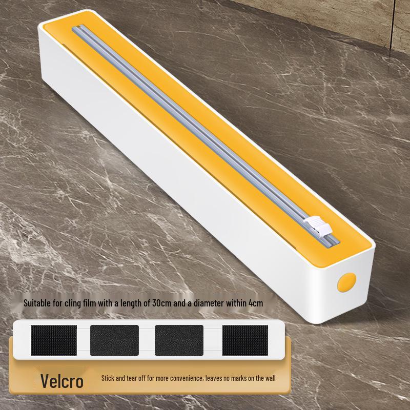 Dual-Blade Magnetic Film Cutter: Wall-Mounted Kitchen Wrap Storage Box