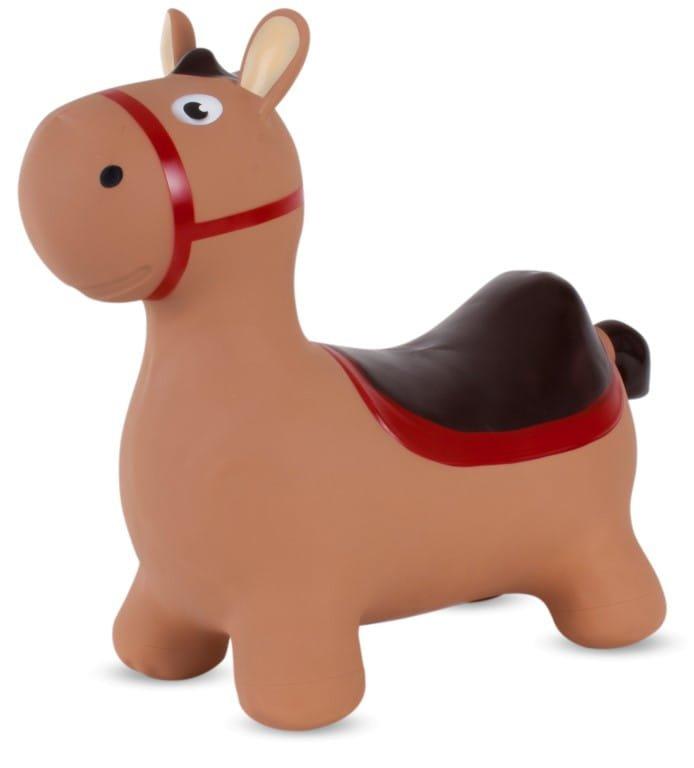 Large Rubber Hopper for Children Brown Donkey for Jumping with Pump, Jumping Toy