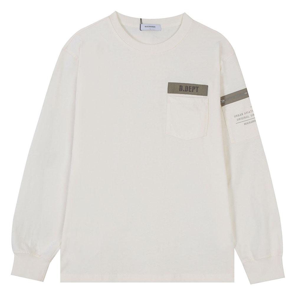 Burkeru Single Loose Fit Military T-Shirt Off White Off White_M