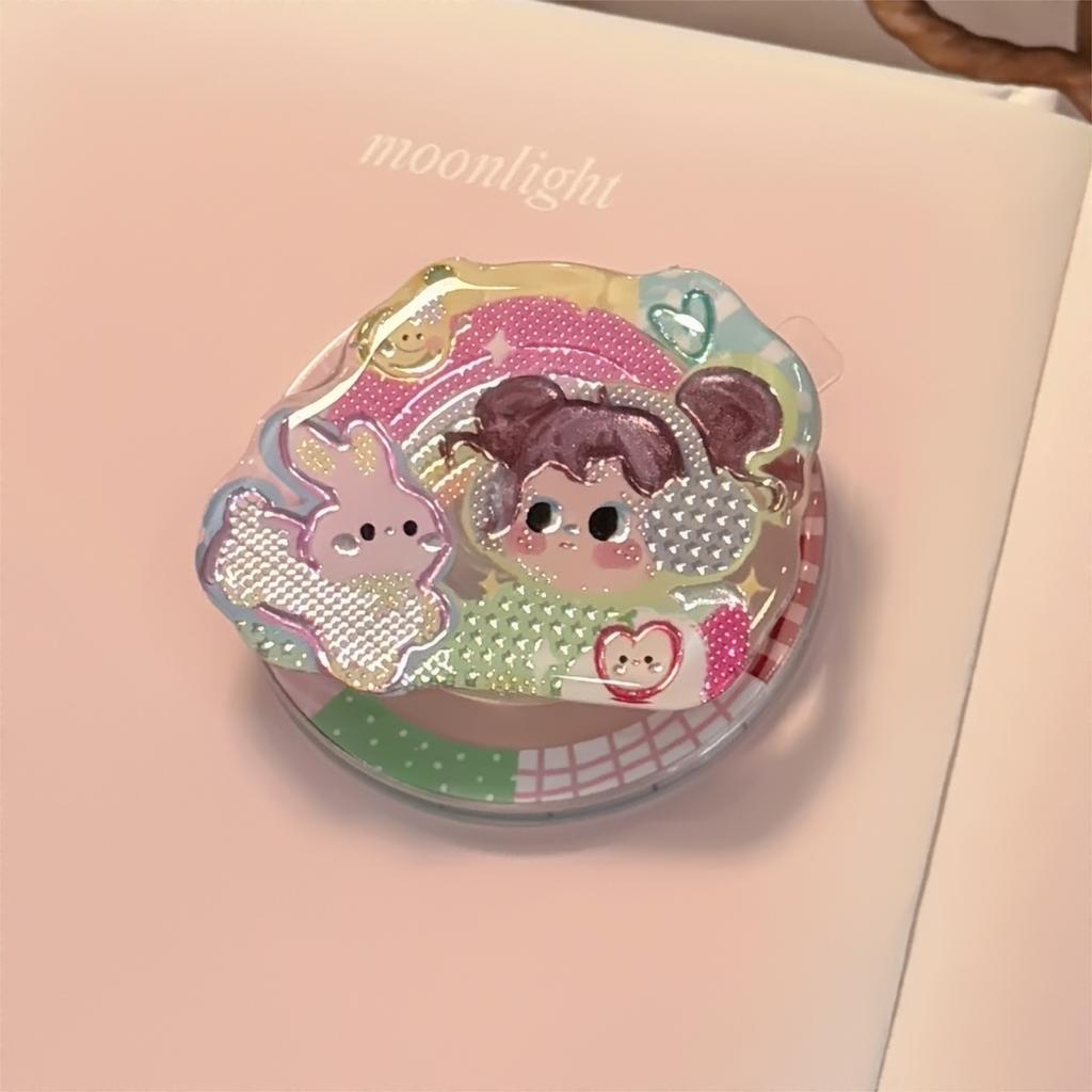 Suitable for Gilded Color Illustrations Magsafe Magnetic Stand Personalized Cartoon Phone Airbag Stand Retractable and Portable