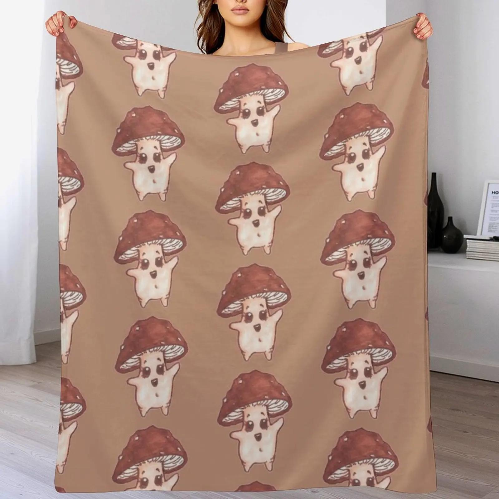 

Mushroom Friend Throw Blanket Soft Cozy Blanket for Pet Kids Adults 102x76cm(40x30in)