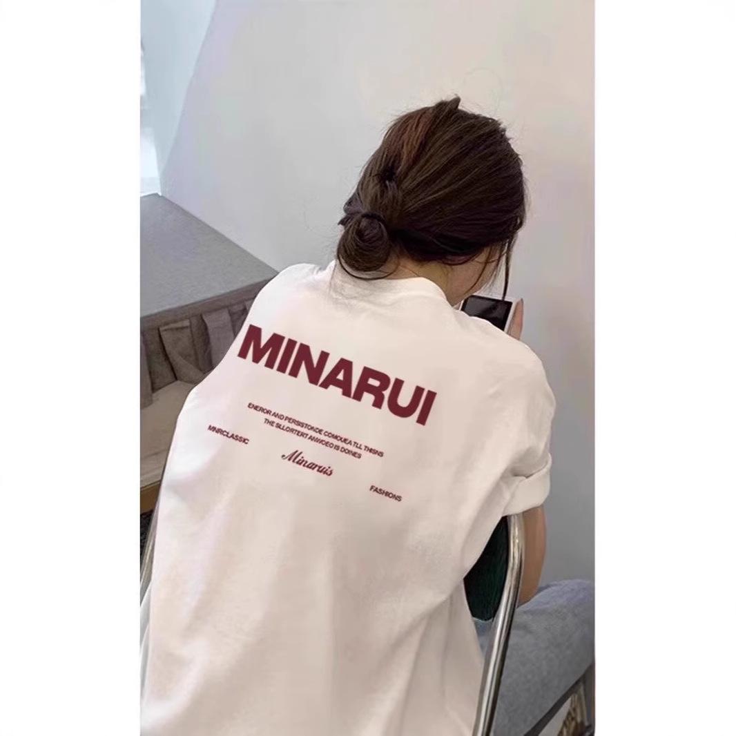

Teen Chinese Trend Heavyweight Five-Sleeve Unisex PUNK T-shirt for Couples Medium