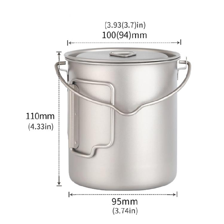 Tragbares Kochgeschirr mit großer Kapazität, Rucksack-Kochgeschirr, klappbarer Griff, Abendessen, Hängetopf für Outdoor-Aktivitäten