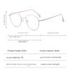 UV Protection Lightweight Comfortable Durable High Quality Retro Alloy Metal Round Shaped Lenses For Both Anti-Blue