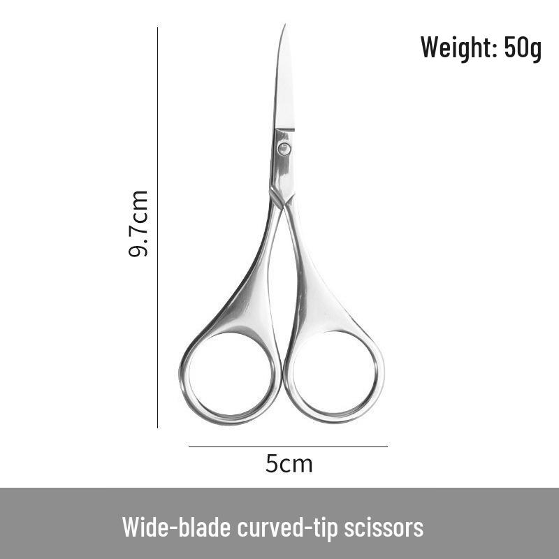 Beauty Scissors Set: Curved Eyebrow, False Eyelash, Nose Hair Trimming & Tattooing Scissors with Pointed Tips for Makeup Artists.