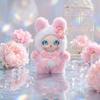 Big Ear with Flower Rabbit Plush Keychain Bag Hanging Bunny Plush Doll Pendant  Lady/Girls