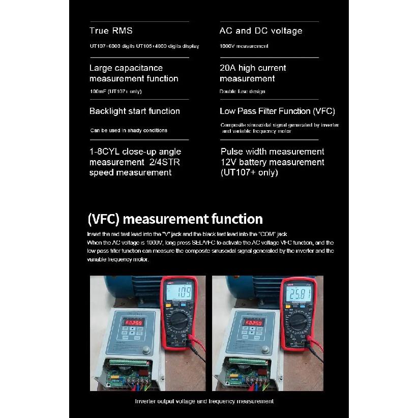 UNI-T UT105+ UT107+ Intelligent anti burn digital high-precision multimeter for automotive repair