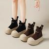 2025 Spring and Autumn New Muffin Thick-soled Boots Women's Versatile Height Increase and Thinness Martin New Short Boots Fashion Casual Boots