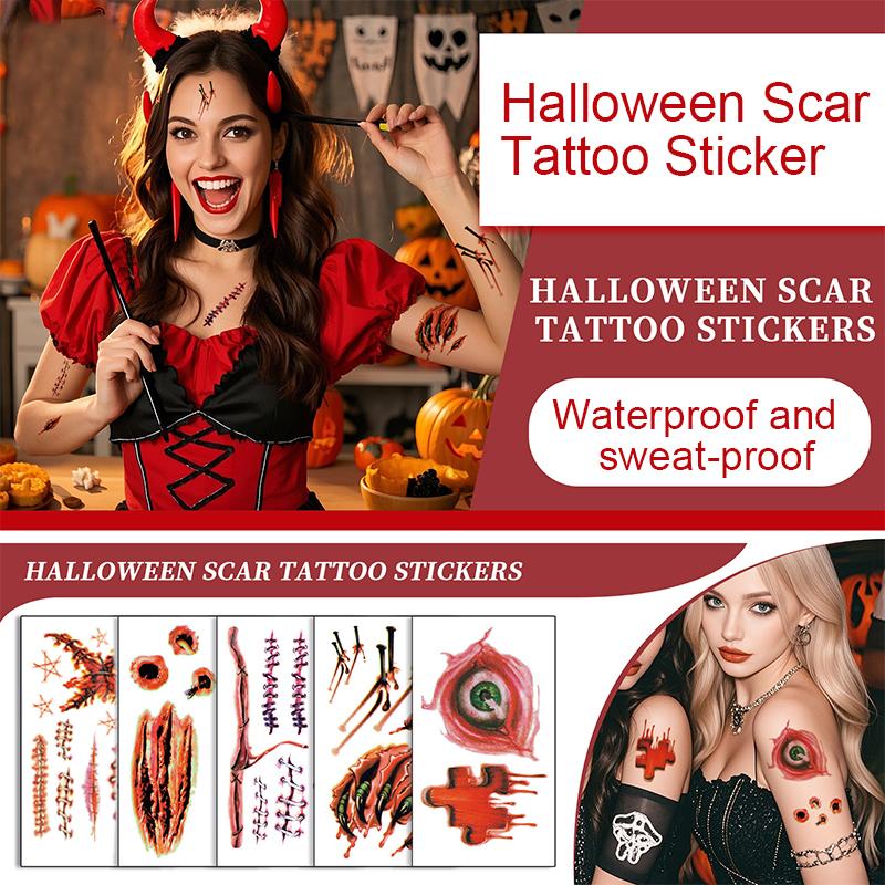 

Halloween Wound Design Halloween Look Temporary Tattoos Bloody Halloween Decorations Cool DIY Long-Lasting 1PC 105x60mm