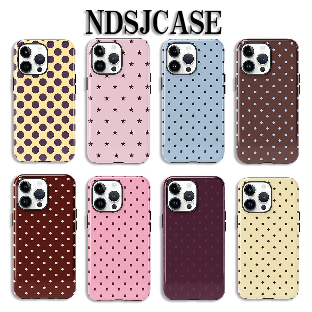 Custodia Lussuosa Clmj Ins Coreana con Punti Colorati per iPhone 17 16 15 14 13 12 11 X XS XR XSMAX Air Pro Max Plus Doppio Strato