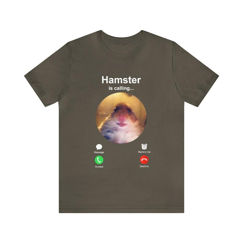 New Model Fashionable and Innovative Hamster Is Calling FunnyShirtHamster Staring Tshirt Front Camera Hamster Calling Ham