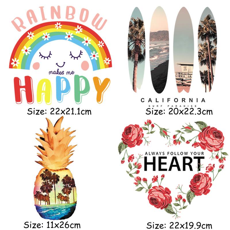 Aufnäher zum Aufbügeln, natürliche Landschaft, Transferaufkleber, waschbar, neue Mode, T-Shirt, Jeans, Dekoration, DIY, Wärmeübertragung, Thermotransfer