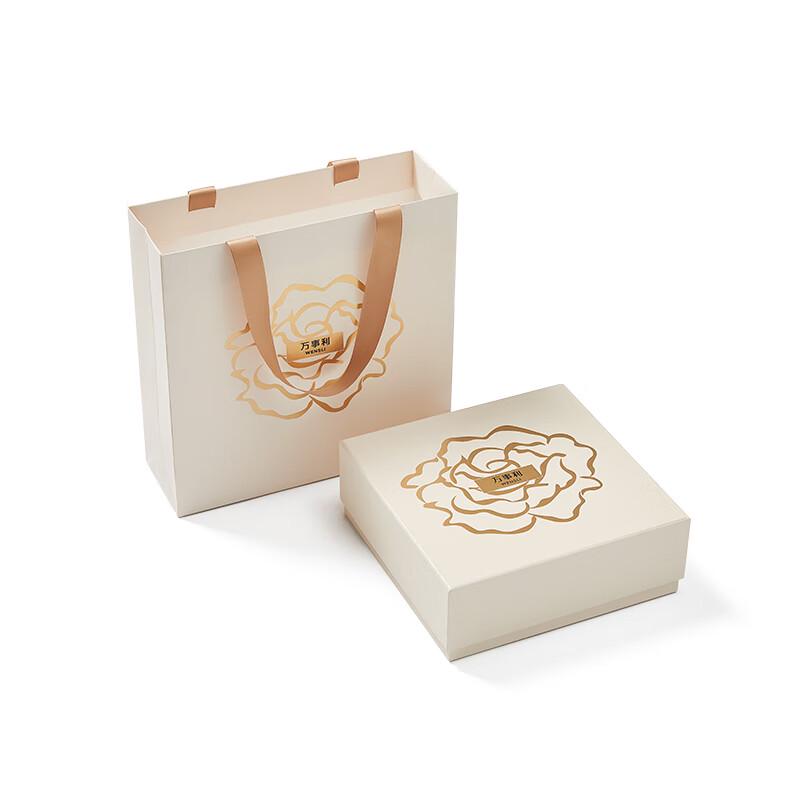 Wanshili Magnolia Ode 75cm Mulberry Silk Square Scarf with Buckle Gift Set