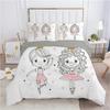 Cartoon Duvet Cover Beautiful Girls Bedding Set For Kids Teen Microfiber Princess Ballet Dancer King Quilt Cover With Pillowcase