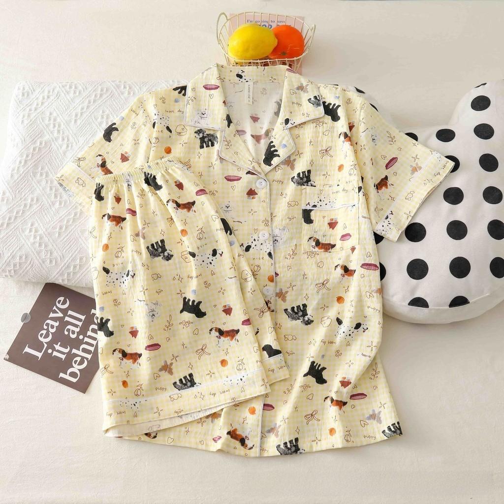 Cloud Cotton Short Pajamas Set With Breathable Fabric For Youth Women Summer Sleepwear