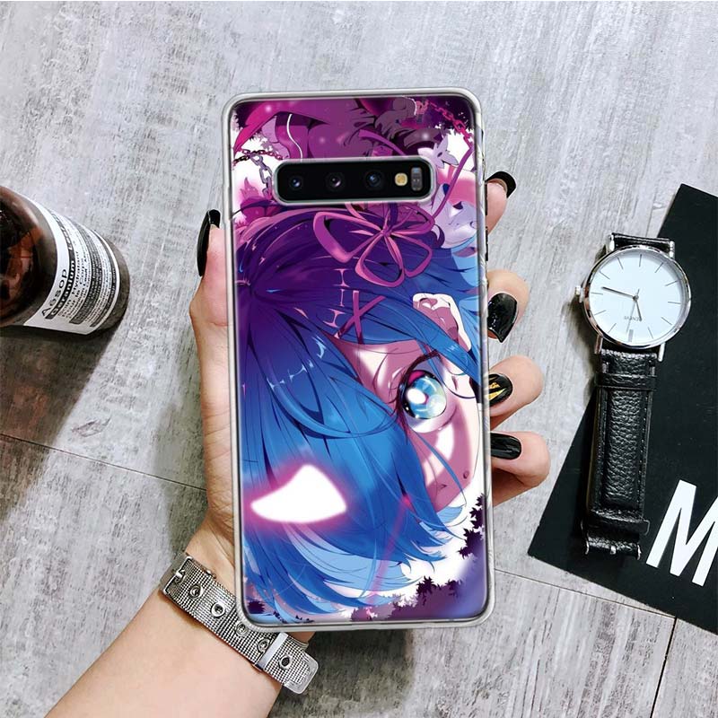 ReZERO Ram Rem Anime Phone Case For Samsung Galaxy S20 FE S10 Plus S21 S22 Ultra S10E S9 S8 S7 Edge J4 + Fundas Cover Coque