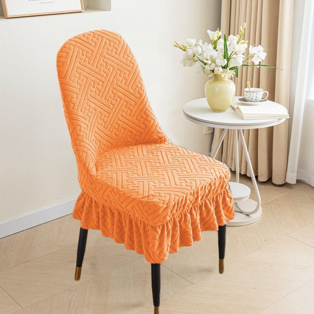 Dustproof Curved Seat Cover Soft Chair Protective Case Jacquard Arc Chair Cover  Household