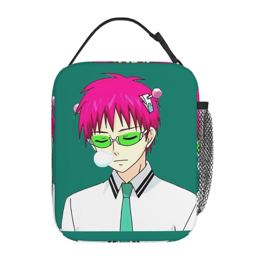 Saiki K Sleep Saiki Kusuo Insulated Lunch Bags Leakproof Reusable Cooler Bag Tote Lunch Box School Outdoor Food Bag