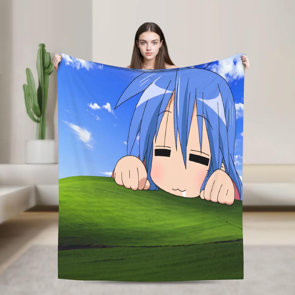 Konata izumi L-Lucky S-Star Throw Blanket Super Soft Trend Blankets For Living Room Travel Office Flannel Bedspread Bed Cover