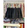 Women's Retro Woolen A-Line Skirt - Korean Style, Grey, Elastic Waist, Slimming, Mid-Length for Autumn/Winter