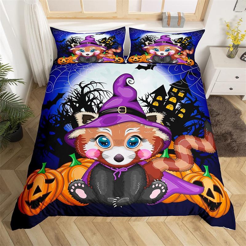 Halloween Duvet Cover Cartoon Pumpkin Twin Comforter Cover Lantern Bedding Set Ghost Quilt Cover For Kids Boys Girls