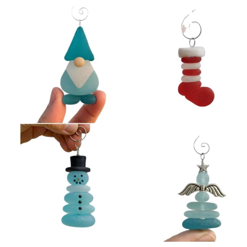 Clear Coastal Glass Christmas Car Ornament For Holiday Travel Home And Auto Interior Decoration Shatterproof Design