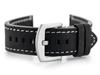 Pasek Skórzany Do Zegarka W72 - Czarny/Biała  22Mm