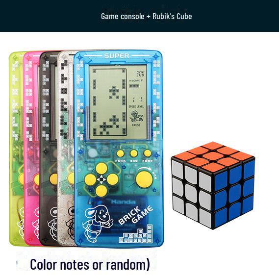 "2023 Nostalgic Tetris Game Console, 4.1-Inch Screen, Transparent Frosted Shell, Handheld"