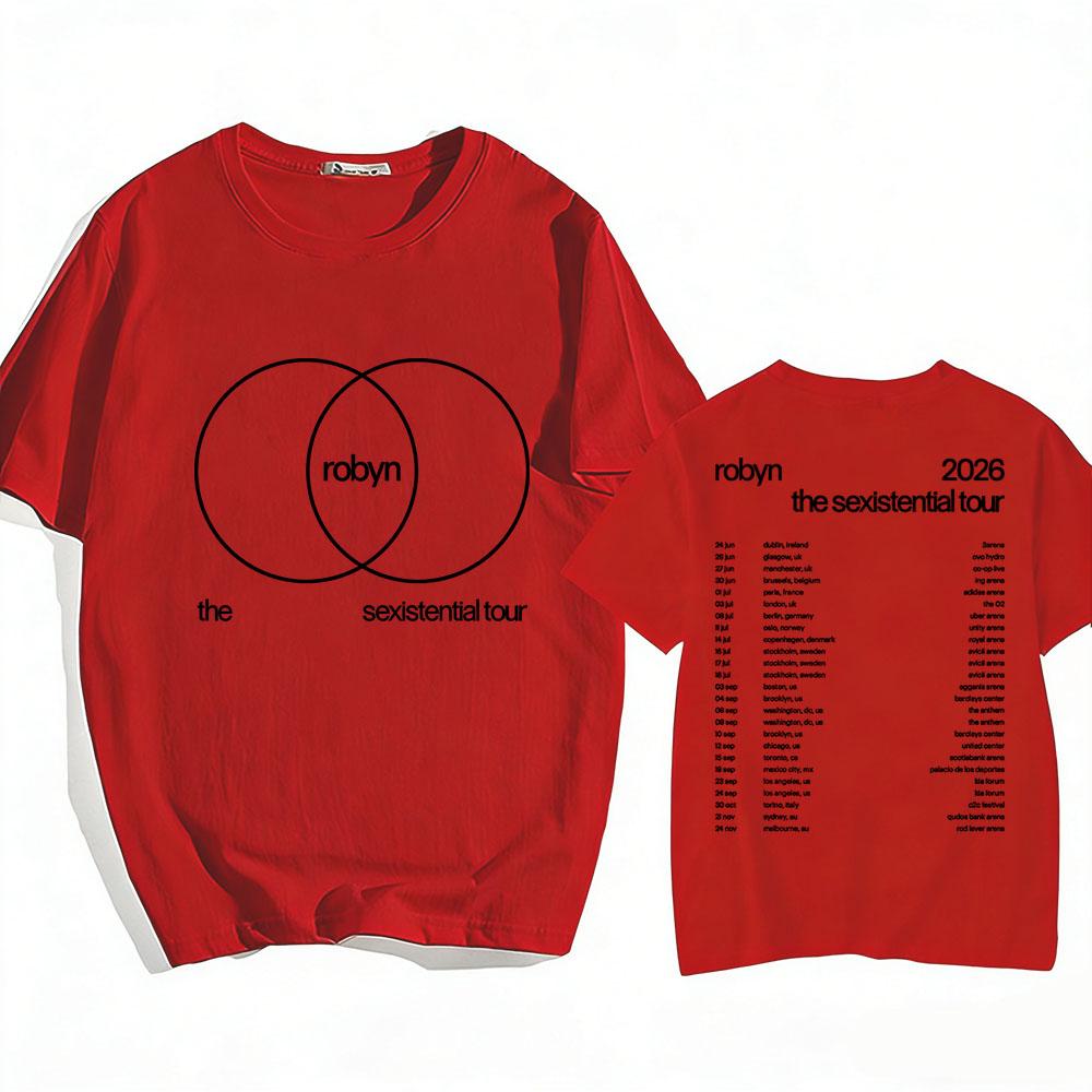 Robyn The Sexistential Tour 2026 T-shirt Summer Short Sleeve Cotton Male Tshirts O-neck Fashion Loose Men//Women Tee Print Merch