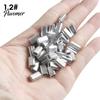 Single Double Barrel 50Pcs Solid Fishing Line Tube Aluminium Wire Anti Rust Crimping Loop Sleeve for Angling Crimp Sleeves
