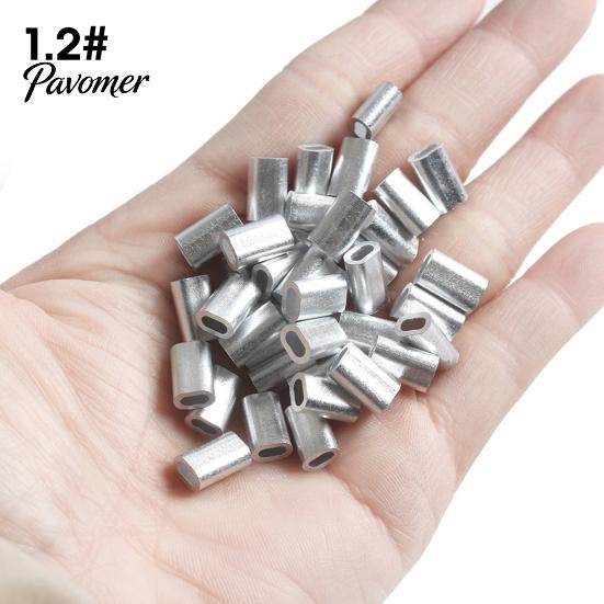 Single Double Barrel 50Pcs Solid Fishing Line Tube Aluminium Wire Anti Rust Crimping Loop Sleeve for Angling Crimp Sleeves